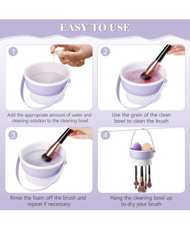 3 in 1 Silicone Makeup Brush Cleaner Bowl - Drying Holder & Cleaning Mat Tool for Cosmetic Brushes | International Shipping Available - Buy Online on SooperMarket.com