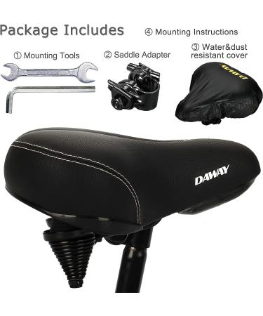 DAWAY C30 Oversized Bike Seat for Peloton & Mountain Bikes - Wide Saddle Replacement with Memory Foam Cushion for Men and Women - Comfortable Outdoor Cycling Accessory - Buy Online on SooperMarket.com