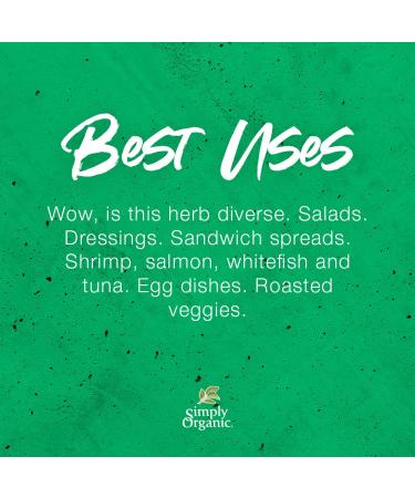 Certified Organic Dill Weed - 0.14 oz | Simply Organic Cut & Sifted Anethum graveolens L - Buy Online on SooperMarket.com