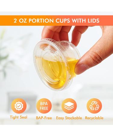 Turbo Bee 2oz Portion Cups with Lids - 100 Pack for Jello Shots, Souffles, Condiments & Snacks - Buy Online on SooperMarket.com