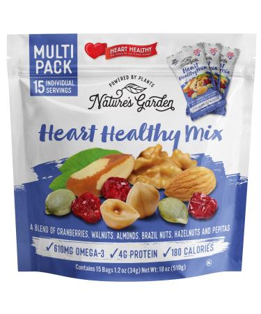 Nature's Garden Heart Healthy Mix Single Serve - 18 Ounce (1.2 Ounce x 15 count) Heart Healthy Mix 18 Ounce (Pack of 1)