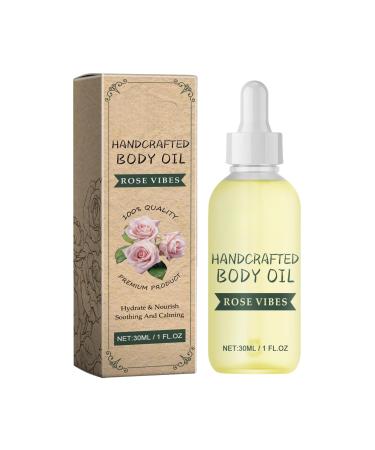 Handcrafted Rose Body Oil Rosehip Oil for Face Rose Essential Oil Body Moisturiser Body Oil for Dry Skin Hydrating & Nourishing Skin Anti Wrinkles & Fine Lines Relaxation Natural