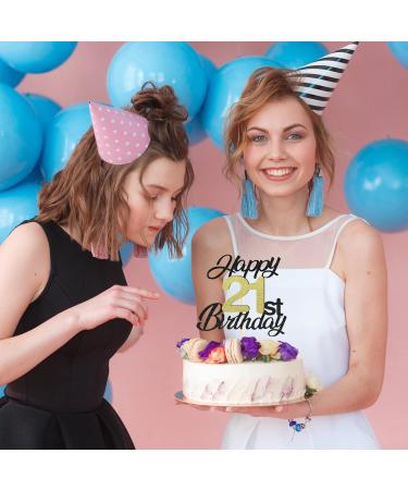 Shop Sumerk 21 Cake Attachments Gold & Black Birthday Party Decor for 21st Celebration - Buy Online on SooperMarket.com