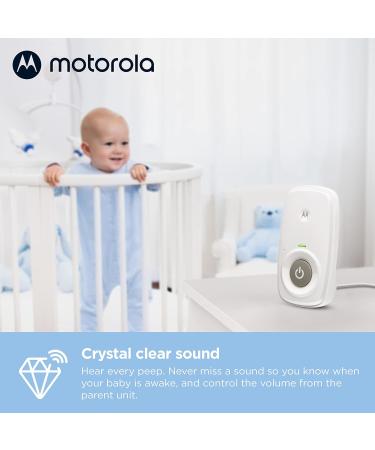 Motorola Nursery AM24 Audio Baby Monitor with Room Temperature Display, High Sensitivity Microphone, Two-Way Talk - White | Single MBP24 - Buy Online on SooperMarket.com