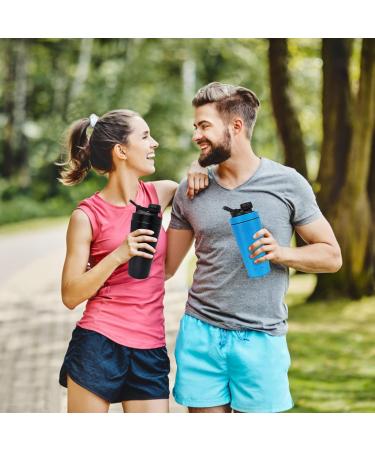 ROCKY&CHAO Stainless Steel 900ml Protein Mixer Shaker Bottle - Blue | Fitness Shaker for Men and Women - Buy Online on SooperMarket.com