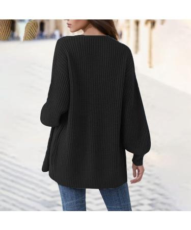 Gefomuofe Cardigans for Women Long Sleeve Cardigan for Women Pocket Jacket Cardigan Women's Blazer Cardigan Outerwear Elegant Shoulder Jacket Top Casual Top Black L - Buy Online on SooperMarket.com