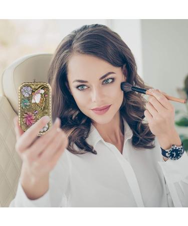 Lurrose Double Sided Vintage Handheld Makeup Mirror - Metal Cosmetic Mirror for Women - Buy Online on SooperMarket.com