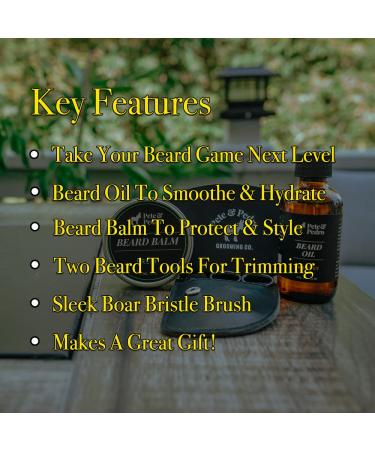 Pete & Pedro Beard Care Kit 4-Piece Grooming Set | Comb Scissors Balm & Oil | Shark Tank Featured - Buy Online on SooperMarket.com