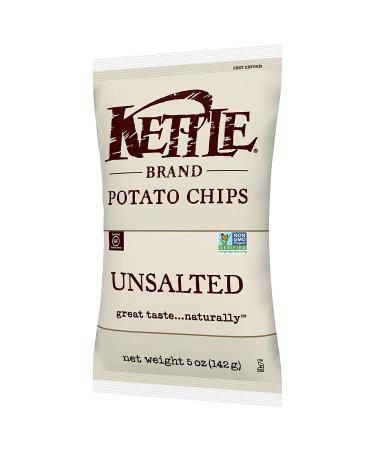 Kettle Brand Unsalted Potato Chips 5oz (15 Pack) - Healthy Snack Option - Buy Online on SooperMarket.com
