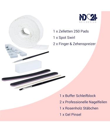 ND24 Naildesign Geln gel Starter Set - Complete Pedicure Kit for Toenails with LED Lamp French Gel & Accessories - Made in Germany - Buy Online on SooperMarket.com