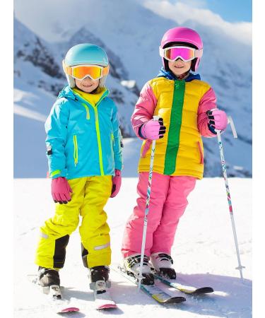 Kids Winter Waterproof Ski Gloves 2 Pairs for Cold Weather - Purple Red - 3-6 Years - Buy Online on SooperMarket.com