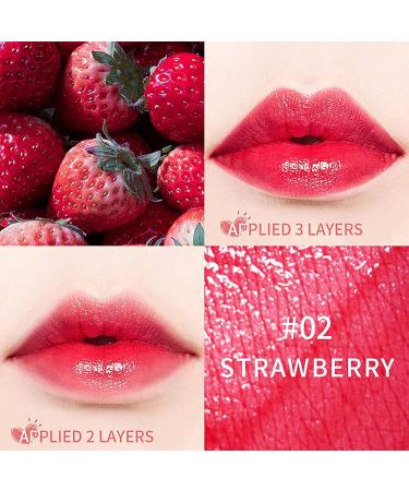 4 Colors Lip Tint Stain Set - Long Lasting Korean Lip & Cheek Tint - Waterproof Mini Liquid Lipstick with Plumping Gloss - Vivid Apple, Watermelon & Strawberry Shades - Buy Online on SooperMarket.com