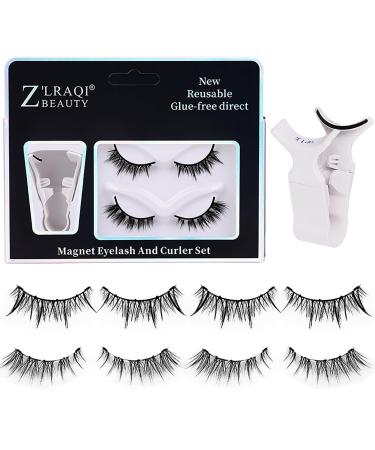 Onewly Magnetic Eyelashes 2 Pairs Reusable Magnetic Eyelash Kit Each Eyelash Has 5 Layers of Magnetism Dual Magnetic Lashes Magnetic Eyelashes Natural Look