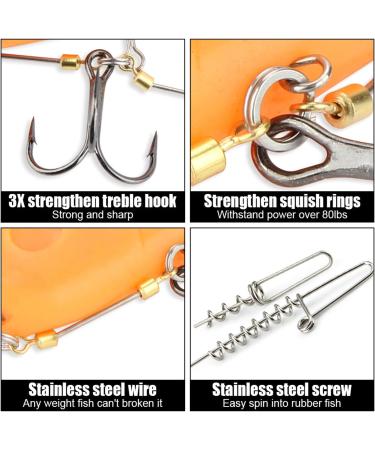 3-Piece Stinger Hook Set with Leader System | Sizes S M L for Bait 10-18cm | 5 Interchangeable Weights | Jigkopf Drilling for Rubber Fish | Shallow Rig & Hecht K der - Buy Online on SooperMarket.com