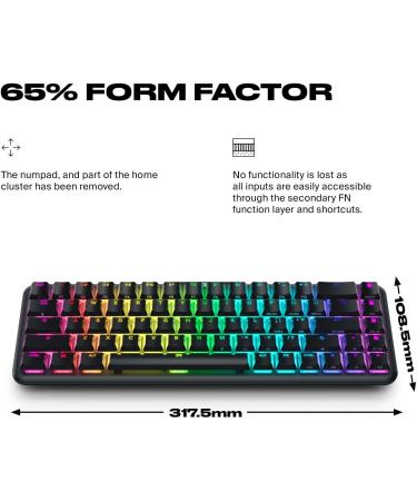 Fnatic Gear Streak65 | Compact Mechanical Gaming Keyboard | LED RGB Backlight | Speed Silver Switch | 65% Layout | DE QWERTZ - Buy Online on SooperMarket.com