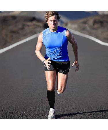 3 Pairs Medium Calf Compression Sleeves for Men and Women - Black White Gray Running Leg Sleeves - Footless Compression Socks for Athletes - Ideal for Football, Cycling - Size Medium - Buy Online on SooperMarket.com