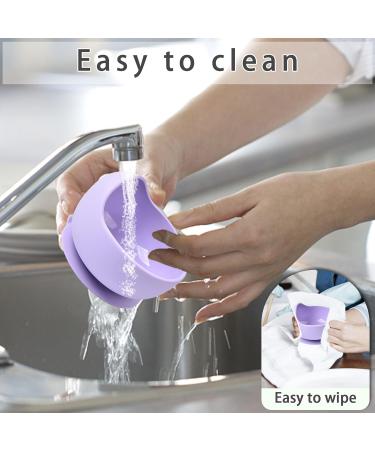 Delven Baby Bowls & Spoons Set - Silicone Toddler Weaning Bowls in Purple | BPA Free, Non Slip, Easy to Clean | Ideal Cutlery Tableware for Girls | Microwavable & Dishwasher Safe - Buy Online on SooperMarket.com