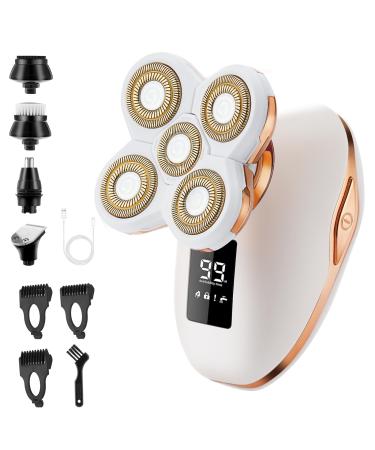 Electric Razors for Women 5D Facial Hair Removal 5-in-1 Wet/Dry Bikini Trimmer Electric Shaver for Women Rechargeable Face Shaver for Arms Legs Armpit Pubic Area Painless Womens Grooming Kit