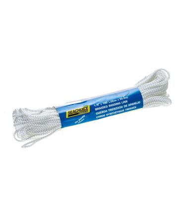 Seachoice Braided Utility Line Boat Rope, 1/8 In. X 100 Ft., White