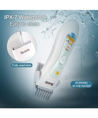 Bimirth Baby Children Hair Clippers | Cordless & Quiet with Safe Ceramic Blade | USB Rechargeable & Waterproof | 3 Guide Combs | White - S12 - Buy Online on SooperMarket.com
