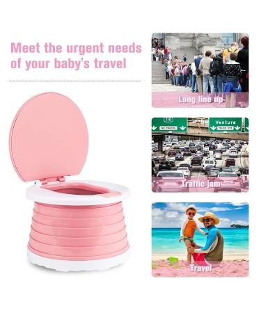 Kids Portable Folding Toilet Seat - Foldable Potty Chair for Boys & Girls | Toddler Potty Training Seat (Pink) - Buy Online on SooperMarket.com