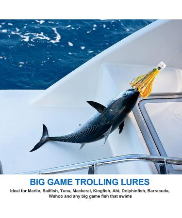 Drag Bait Saltwater Fishing Bait for Mahi Marlin Tuna & Wahoo - Deep Sea Fishing Bait with Inkfish Skirts - Buy Online on SooperMarket.com