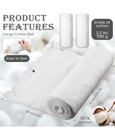 2 Rolls High Absorbent Cotton Rolls for Cosmetics & Beauty - Soft Multipurpose Cotton for Makeup Removal & Baby Care - 2.2 lb Pure Cotton - Buy Online on SooperMarket.com