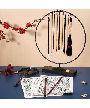 12-Piece Chinese Calligraphy & Watercolor Brush Set with Roll-up Holder - Ideal for Sumi Painting, Kanji Art, and Japanese Writing - Buy Online on SooperMarket.com