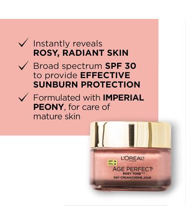 L'Oreal Age Perfect Rosy Tone Face Moisturizer SPF 30 with Imperial Peony - 1.7 oz Anti-Aging Day Cream - Buy Online on SooperMarket.com