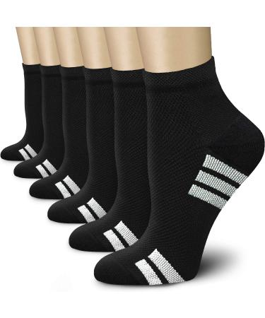 Charmking compression stockings for women and men blood circulation 3/6/7 couples 15-20 mmHg ideal for athletic running cycling L-XL 19 black/white