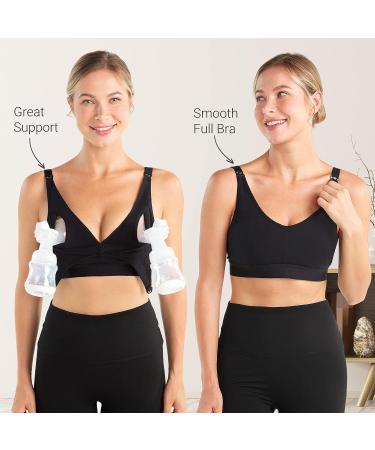 Momcozy Hands Free Pumping Bra - Seamless Adjustable Breast Pump and Nursing Bra All in One - for Spectra, Lansinoh, Philips Avent - Black, X-Large - Buy Online on SooperMarket.com