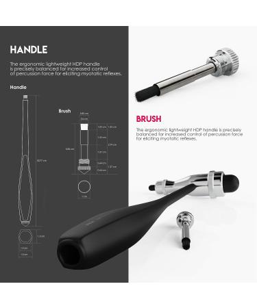 MDF Tromner Neurological Reflex Hammer with Brush & HDP Handle - Black (MDF555P-11) - Free Parts for Life & Lifetime Warranty - Buy Online on SooperMarket.com
