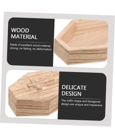 minkissy Box Wood Funeral Dollhouse Coffin Decor Coffins and Caskets Jewelry Casket Terrarium Case Casket Ring Coffin Necklace Organizer Jewelry Organizer Wooden Wedding Small Coffin 15.00X7.80X4.00CM As Shown 1 - Buy Online on SooperMarket.com