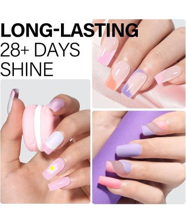 AILLSA Pastel Pink Gel Nail Polish Set Lavender Purple Lilac Orange Macaron Gel Polish with Base and Top Coat Long Lasting All Season Color Soak Off U V L ED Manicure Art Salon DIY at Home 7Pcs 8ML Pink Macaron - Buy Online on SooperMarket.com