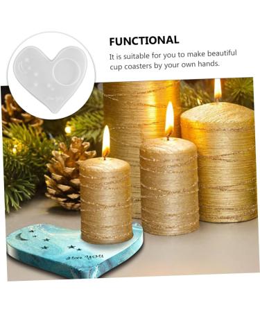 STOBOK 2pcs Coaster Mold Silicone Molds Moon Star Tray Resin Molds Simple Diy Mold Epoxy Resin Heart-shaped Whitex2pcs 13.6X13CMx2pcs - Buy Online on SooperMarket.com