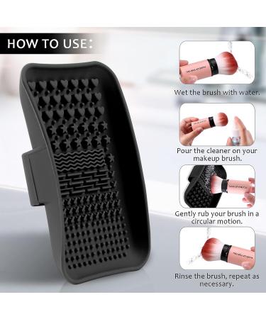 Silicone Makeup Brush Cleaner Mat with Back Strap - Beauty Tool for Cleaning All Brushes - Buy Online on SooperMarket.com