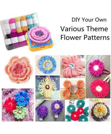 8pcs Frame Loom Kit with 4 Pom Pom Maker & Knitting Wool - Round/Square Looms Craft Kit - Instructions Included - Buy Online on SooperMarket.com