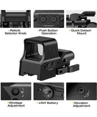 MidTen Red Green Dot Sight 4 Reticles | Reflex Sight Quick Detach Mount 20mm Rail - Buy Online on SooperMarket.com