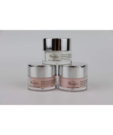 Acrylic Nail French Manicure Kit Nail Acrylic Powder Collection Set of 3 Colors -Pink Clear white Powder Builder Professional Acrylic Nail System (Peach Clear White)