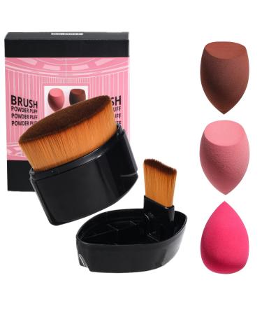 Foundation Makeup Brush Set BS-MALL Face Magic Makeup Brush Synthetic Powder Cream Cosmetics Brushes with 3 Makeup Sponge Kit