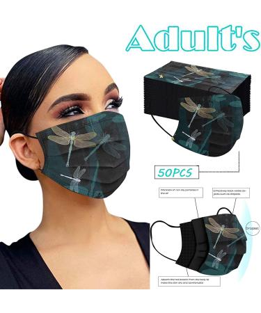 50PC Butterfly Printed Disposable Face Masks | 3-Ply Breathable Design for Full Protection | Lightweight Fashion for Men and Women | Green - Buy Online on SooperMarket.com