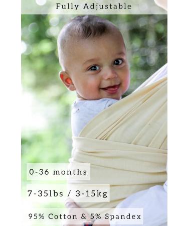 Baby Sling Wrap Premium Carrier Newborn to Toddler | Safety Tested | Nursing Cover | Soft Stretchy Carrier | One Size Fits All | Neutral Colours Neutral Yellow - Buy Online on SooperMarket.com