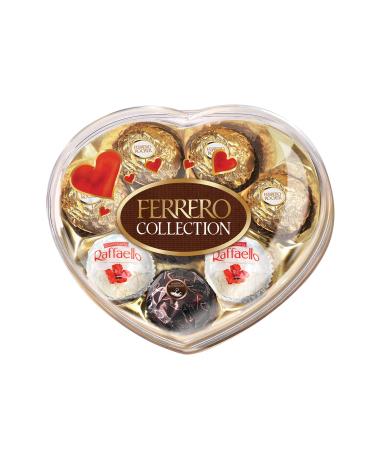FERRERO COLLECTION Fine Assorted Chocolate and Coconut Confections Heart Shaped Gift Box 8 Count Valentines Chocolate Gift Box 89.5 Grams 8 Count (Pack of 1)