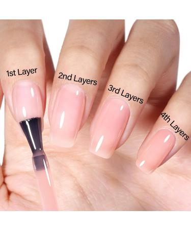 AILLSA Nude Pink Gel Polish - Translucent Jelly UV Gel for French Manicure | Cherry Blossom 0.51 Oz - Shop Internationally - Buy Online on SooperMarket.com