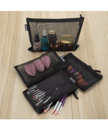 6-Piece Cosmetic Pocket Set - A5 & A6 Black Zip Bags for Travel | Stylish Pencil Case & Hanging Organizer - Buy Online on SooperMarket.com