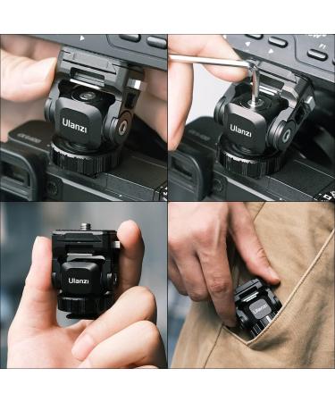 Quick Release Monitor Mount Bracket with Angle Adjustable Hot/Cold Shoe, Mic Holder, and 1/4 Fast Slide Plate - Video Shooting Accessories for Sony, Canon, Nikon, Fujifilm DSLR - Buy Online on SooperMarket.com