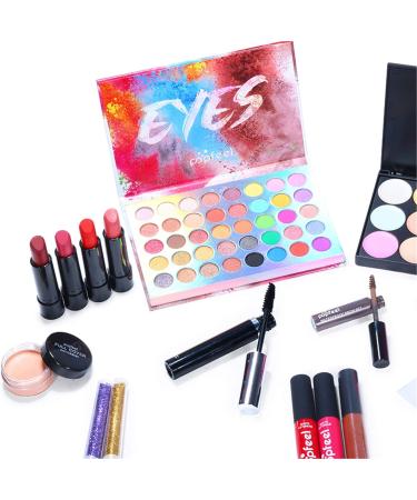 FantasyDay All-in-one Holiday Makeup Gift Set | Makeup Kit for Women Full Kit Cosmetic Essential Starter Bundle Include Eyeshadow Palette Lipstick Blush Foundation Concealer Face Powder Lipgloss Brush - Buy Online on SooperMarket.com