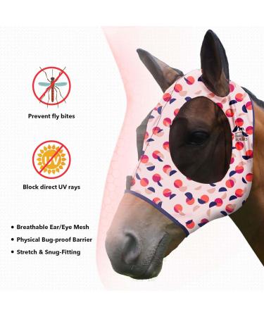 Harrison Howard Fly Mask - Stretchy Breathable UV Protection Full View Eye Opening & Ventilated Ear Protection - Medium Size - Buy Online on SooperMarket.com