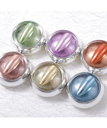 Chrome Nail Powder - 6 Box Colorful Nail Powder - Metallic Nail Art Pigment Powder Set - Mirror Effect Nail Chrome Powders for Nail Art Design Decoration - Buy Online on SooperMarket.com