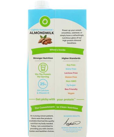 ORGAIN Organic Lightly Sweetened Vanilla Almond Milk  32 FZ - Buy Online on SooperMarket.com